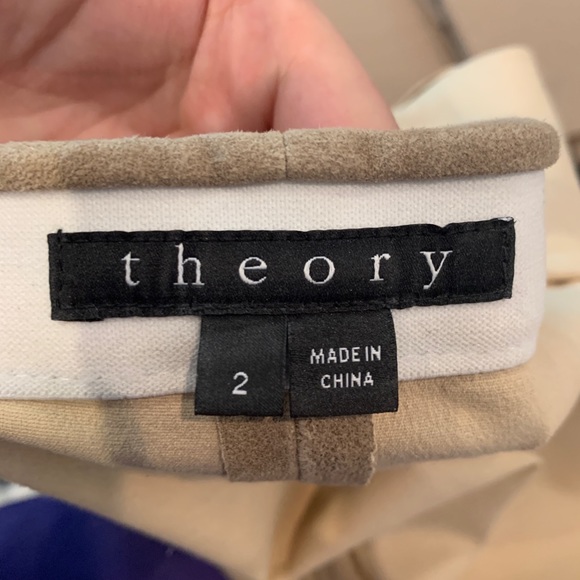 Theory Tan Suede Pants size 2 - Picture 3 of 3